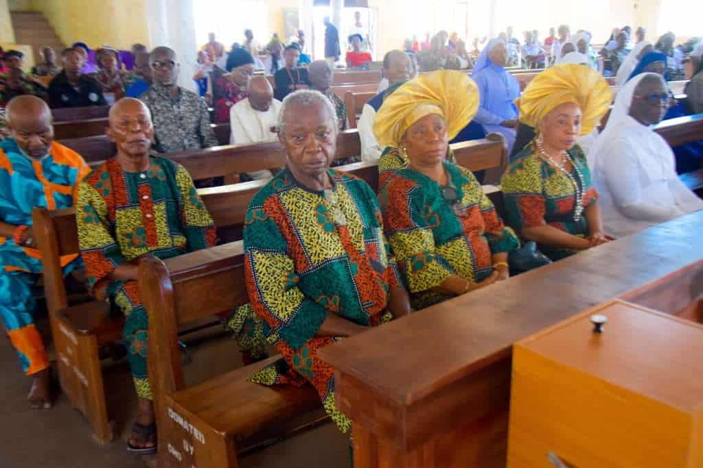 Obiajunwa's family at the Month's Mind Mass of Msgr. Obiajunwa