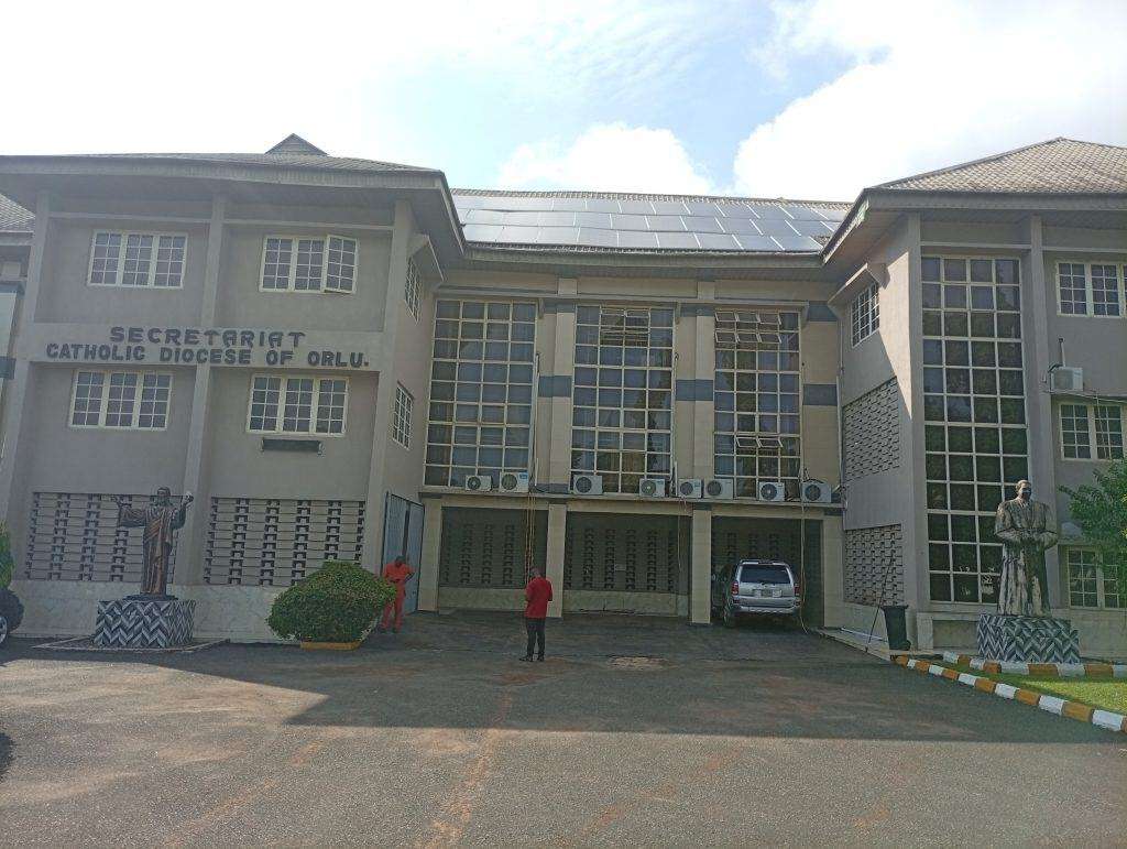 Front View of the Secretariat of the Catholic Diocese of Orlu
